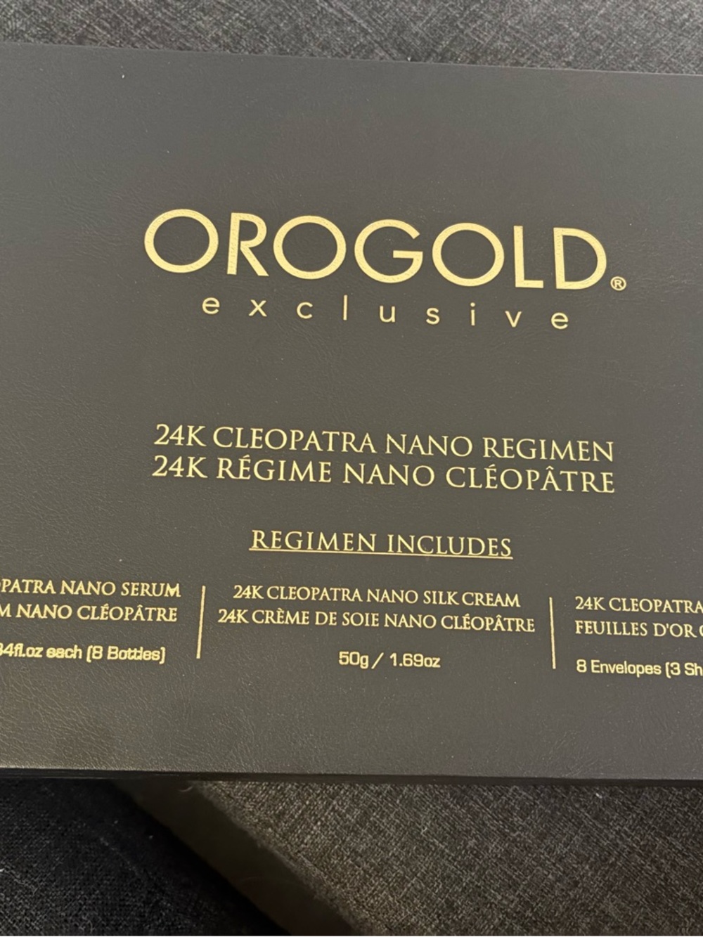OROGOLD 24K Cleopatra Nano Regimen - Black & Gold Women’s Skincare Mask Set